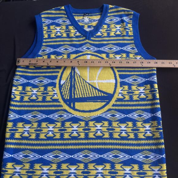 Golden State Warriors Sweater Vest Mens Large NBA Basketball Ugly Xmas Gift - Picture 6 of 7